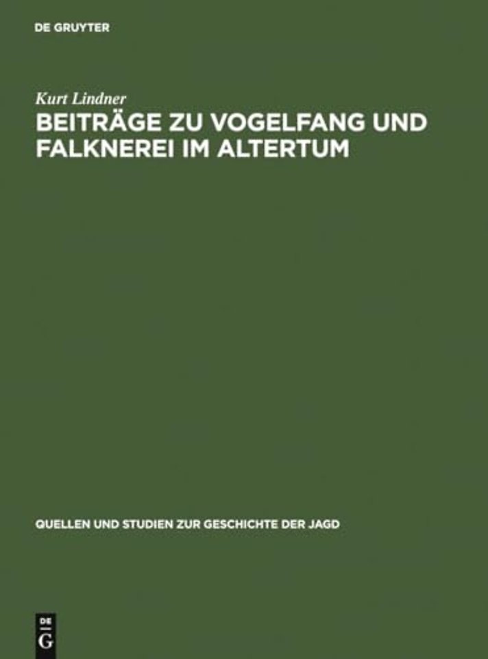 Beiträge zu Vogelfang und Falknerei im Altertum