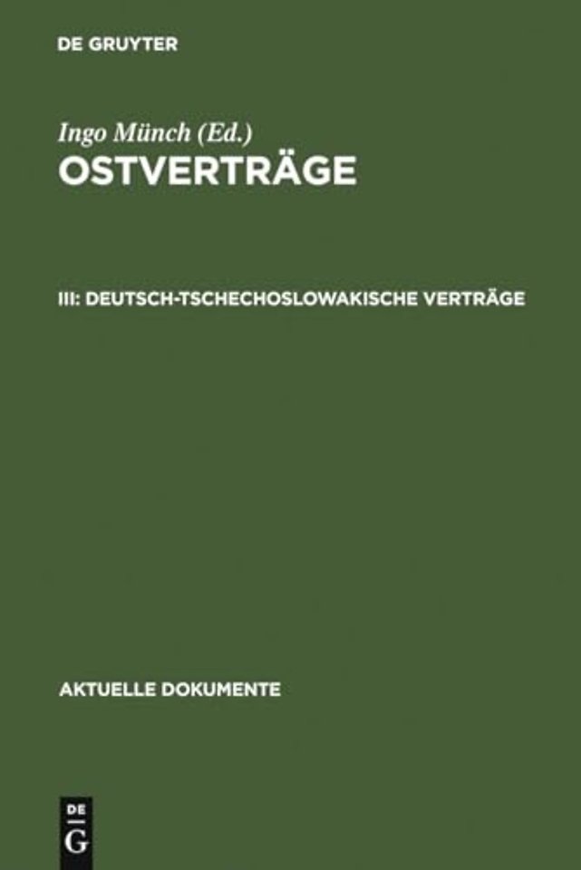 Deutsch–tschechoslowakische Verträge