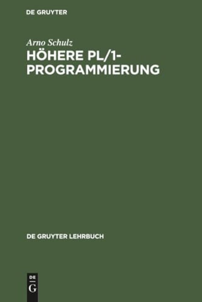 Höhere PL/1–Programmierung