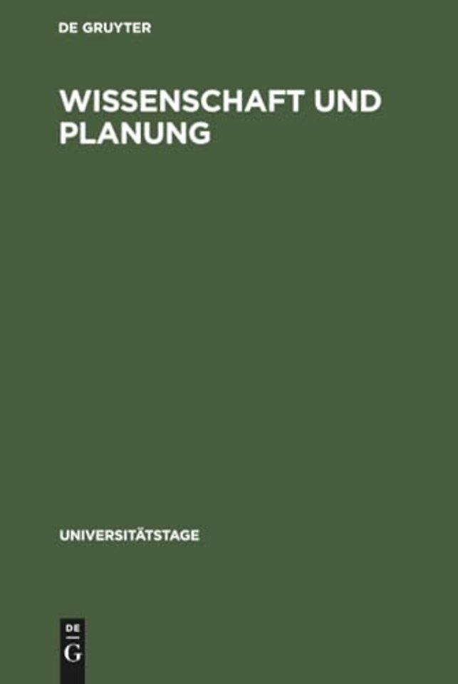 Wissenschaft Und Planung