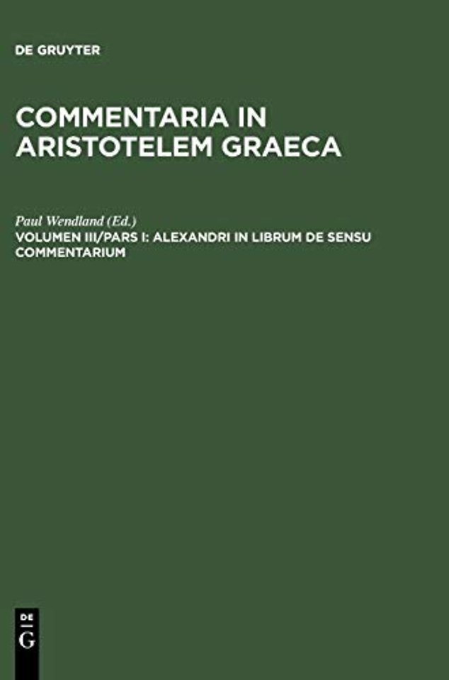 Alexandri in librum De sensu commentarium