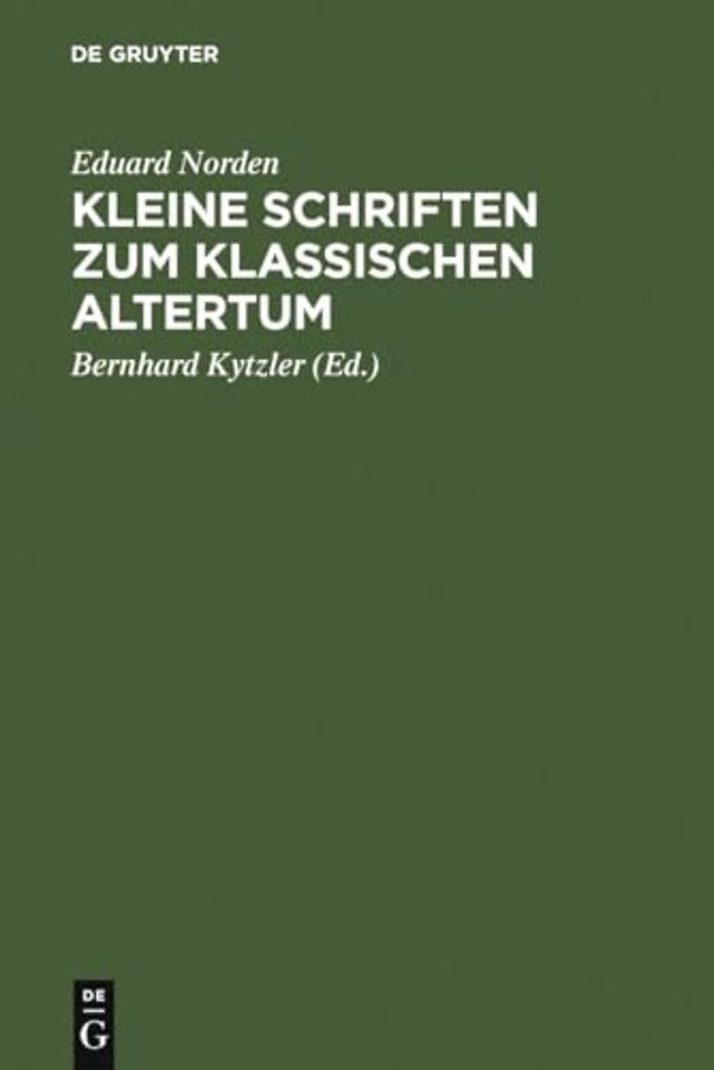Kleine Schriften Zum Klassischen Altertum