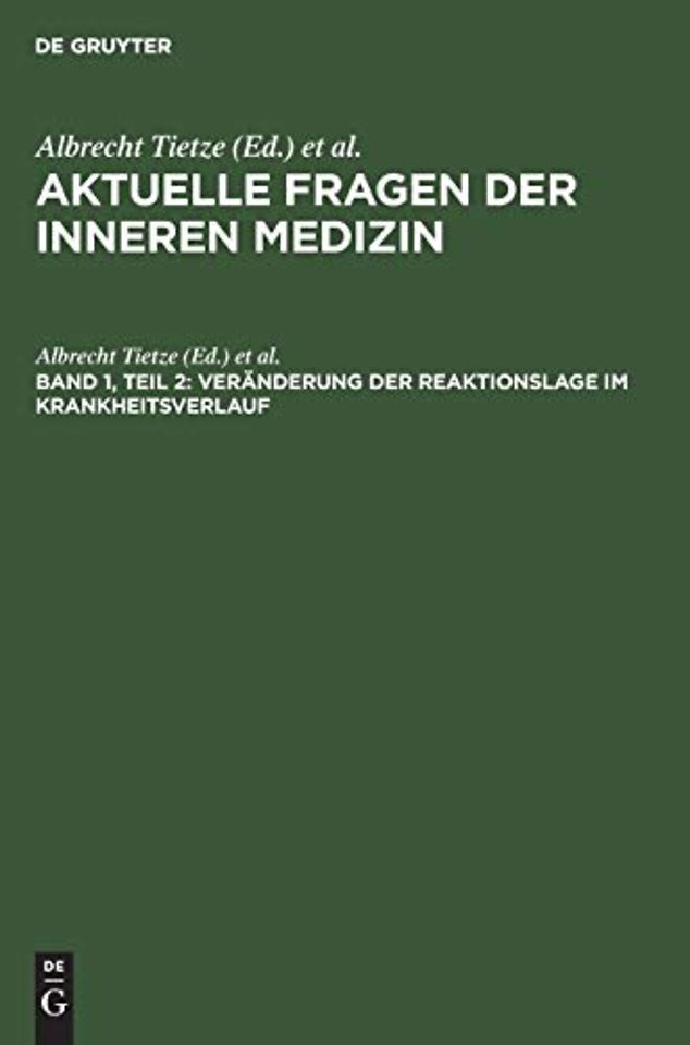 Veränderung der Reaktionslage im Krankheitsverla – Herrn Professor Dr. Walter Koch, Direktor des Städt. Krankenhauses Westend, Berlin, zum 70. Gebu