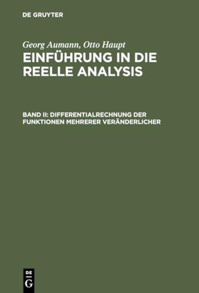 Differentialrechnung der Funktionen mehrerer Veränderlicher
