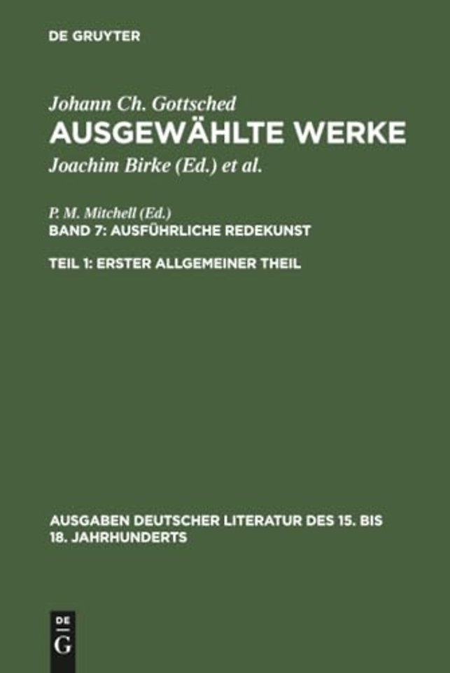 Ausführliche Redekunst. Erster Allgemeiner Theil