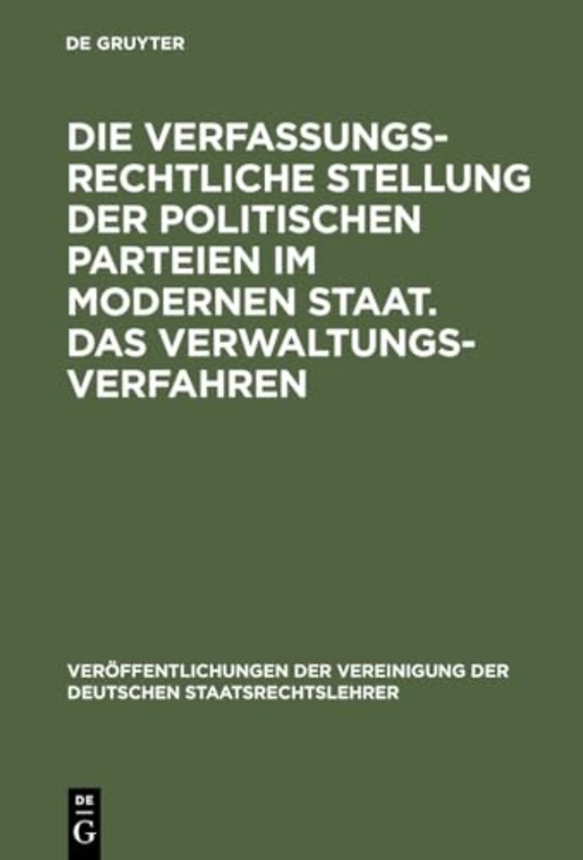 Die verfassungsrechtliche Stellung der politisch – Berichte und Auszug aus der Aussprache zu den Berichten in den Verhandlungen der Tagung der deut