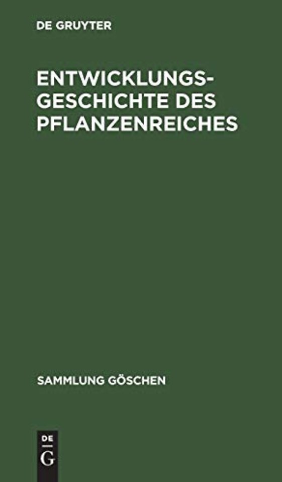 Entwicklungsgeschichte des Pflanzenreiches