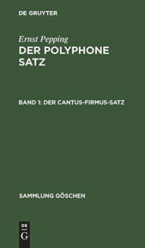 Der cantus–firmus–Satz