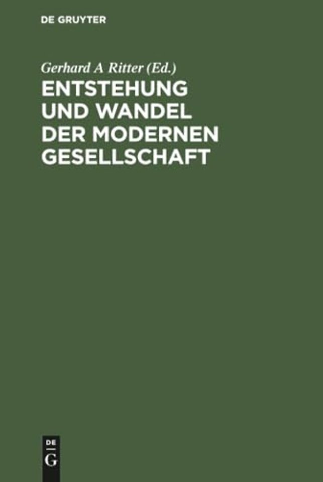 Entstehung und Wandel der modernen Gesellschaft – Festschrift für Hans Rosenberg zum 65. Geburtstag