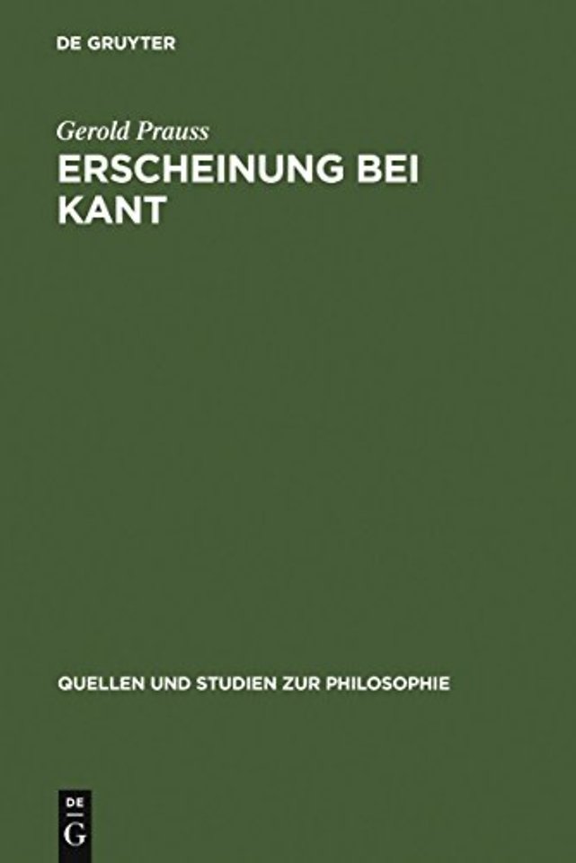 Erscheinung bei Kant – Ein Problem der "Kritik der reinen Vernunft"