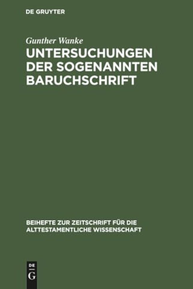 Untersuchungen der sogenannten Baruchschrift