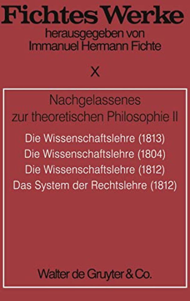 Nachgelassenes zur theoretischen Philosophie II