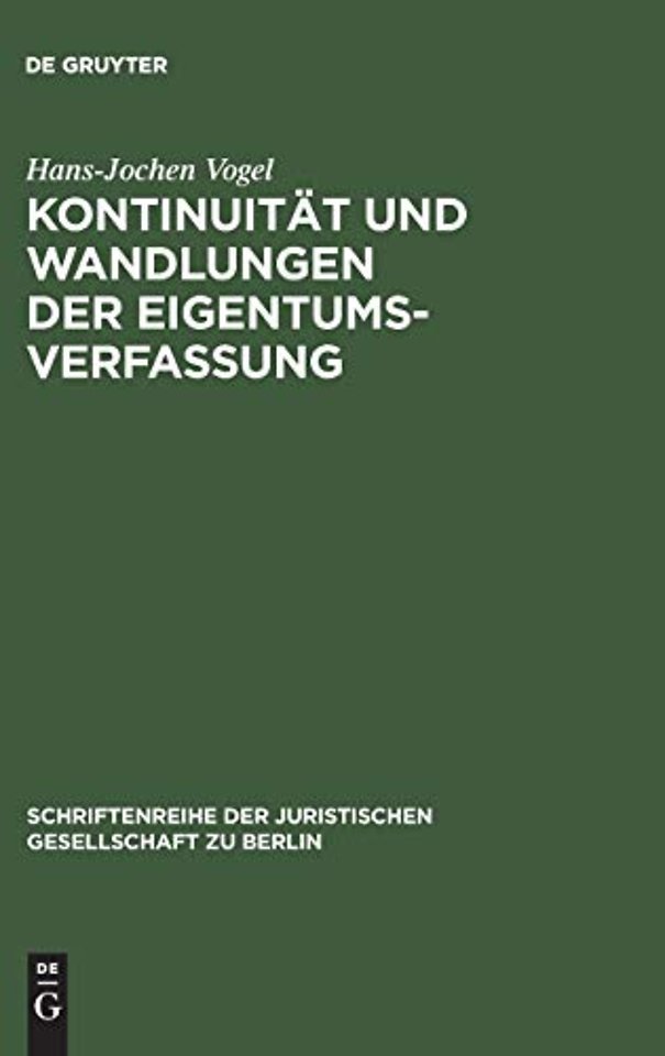 Kontinuitat und Wandlungen der Eigentumsverfassung