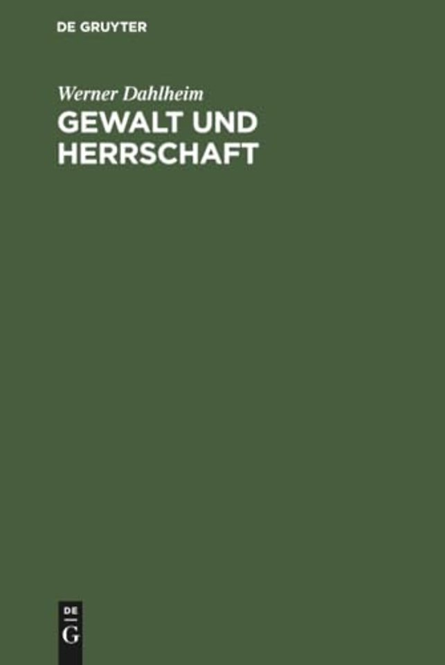 Gewalt Und Herrschaft