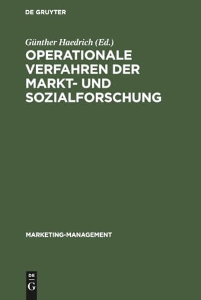 Operationale Verfahren der Markt– und Sozialfors – Datenerhebung und Datenanalyse