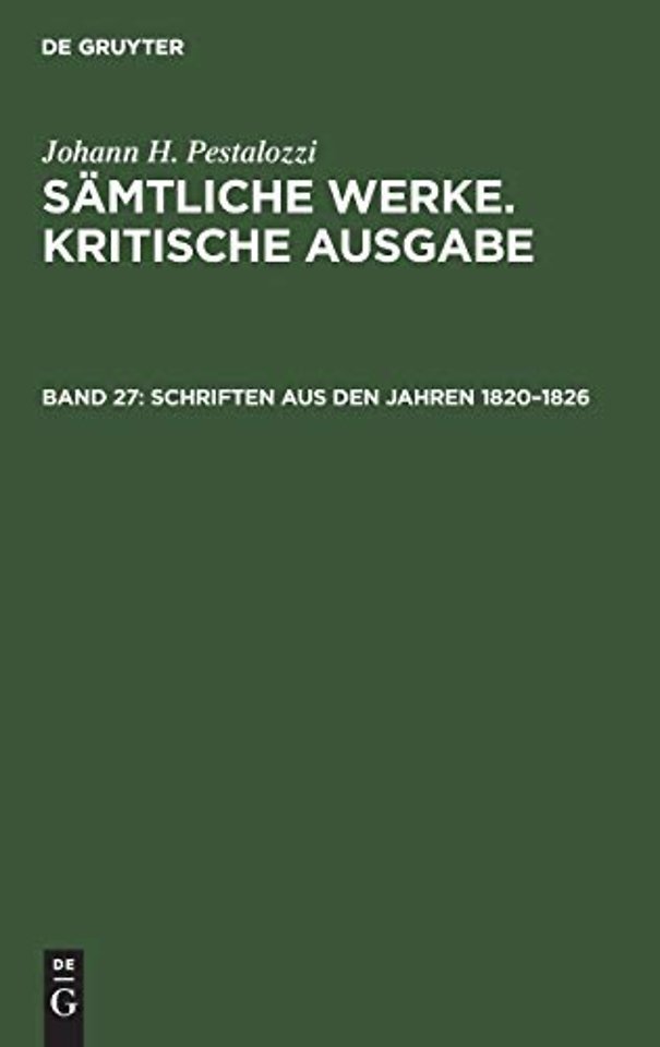 Schriften aus den Jahren 1820–1826