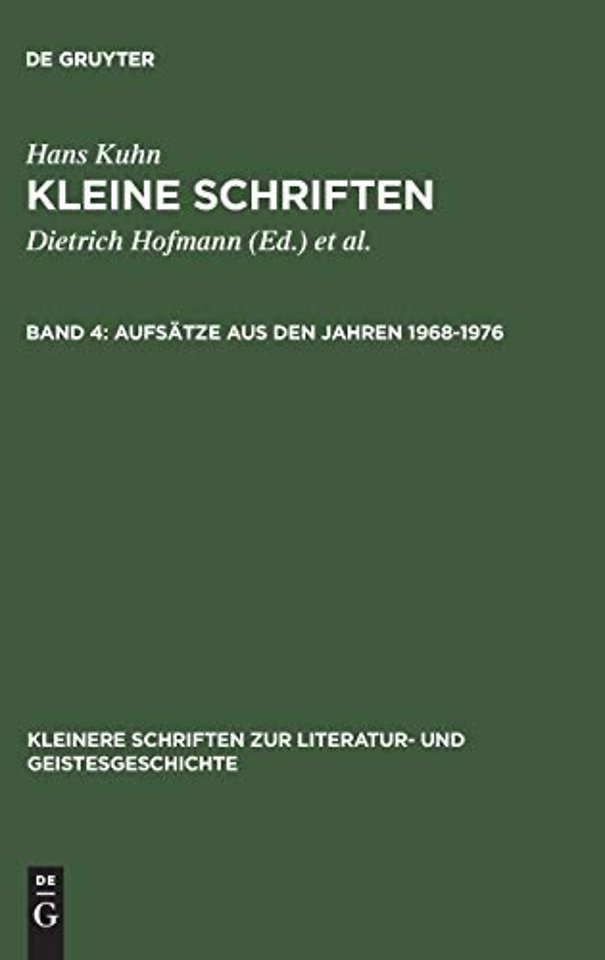 Kleine Schriften, Band 4, Aufsatze aus den Jahren 1968-1976