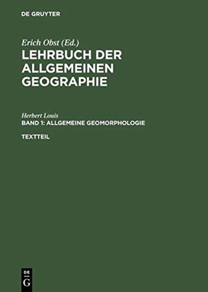 Allgemeine Geomorphologie – Textteil und gesonderter Bilderteil