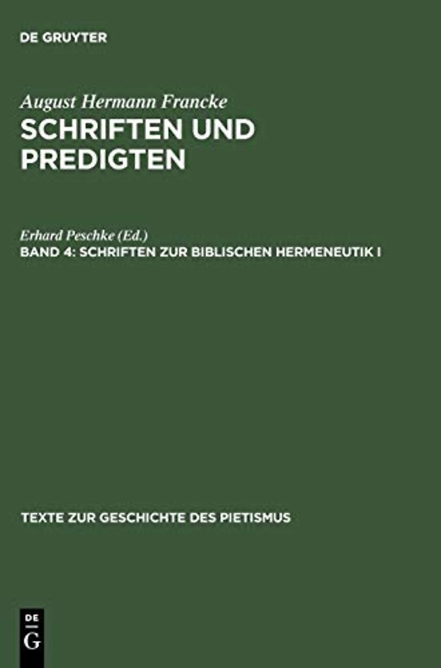 Schriften zur biblischen Hermeneutik I