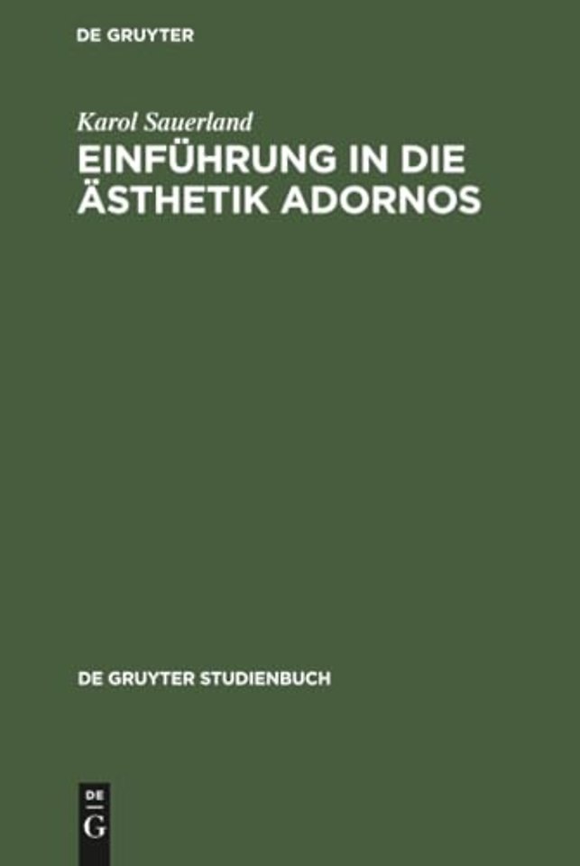 Einführung in die Ästhetik Adornos