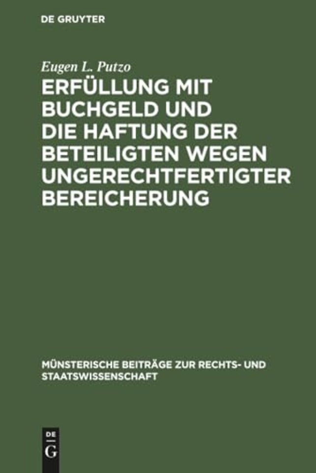 Erfullung Mit Buchgeld Und Die Haftung Der Beteiligten Wegen Ungerechtfertigter Bereicherung