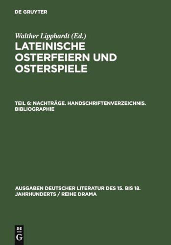 Nachtrage. Handschriftenverzeichnis. Bibliographie