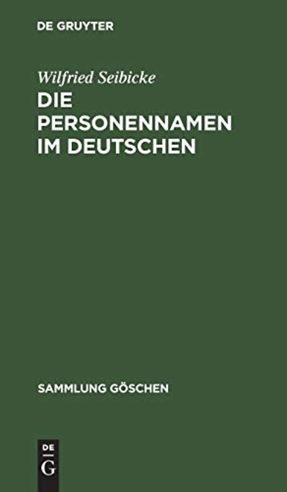 Die Personennamen im Deutschen