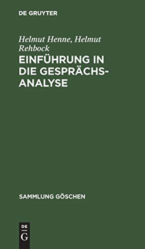 Einführung in die Gesprächsanalyse