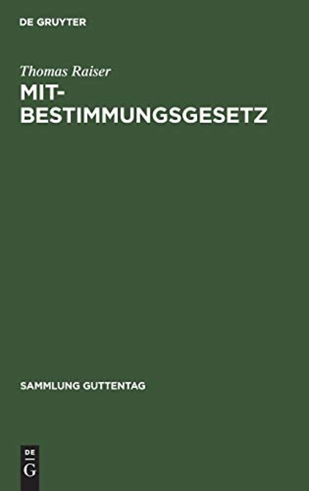 Mitbestimmungsgesetz – Kommentar