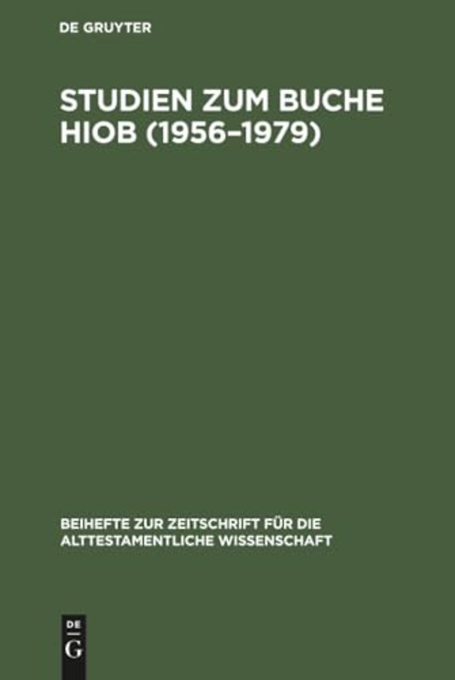 Studien zum Buche Hiob (1956–1979)
