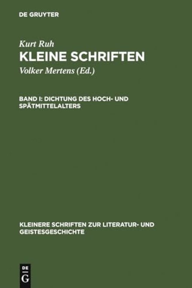 Dichtung des Hoch– und Spätmittelalters