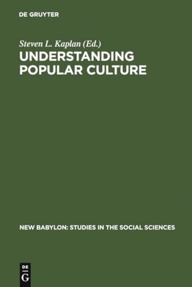 Understanding Popular Culture – Europe from the Middle Ages to the Nineteenth Century
