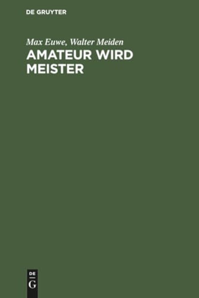 Amateur wird Meister