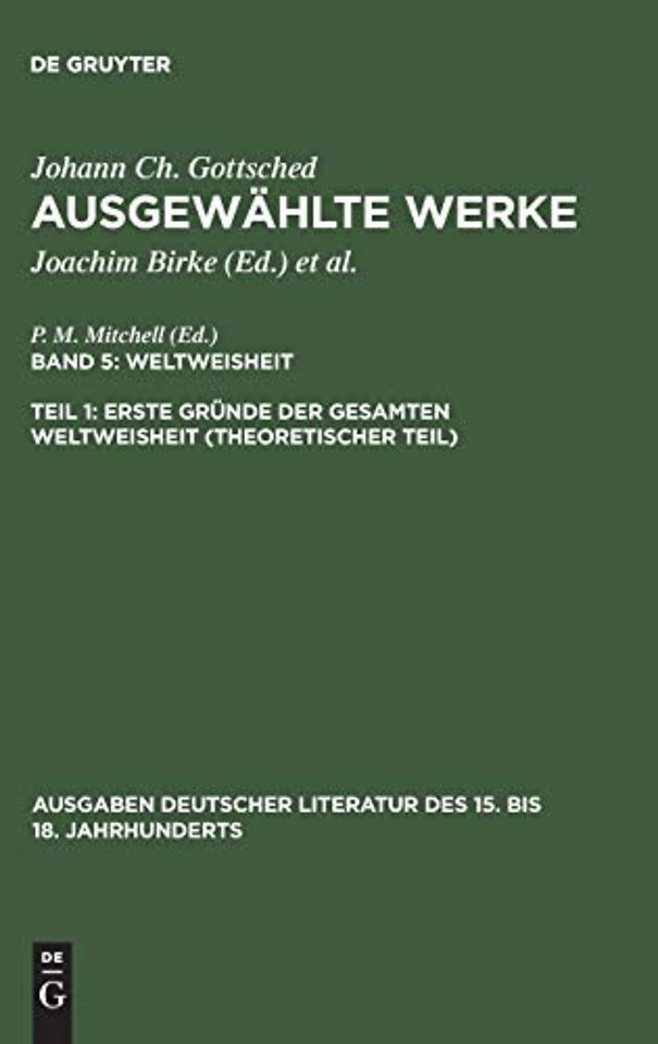 Erste Gründe der gesamten Weltweisheit (Theoretischer Teil)