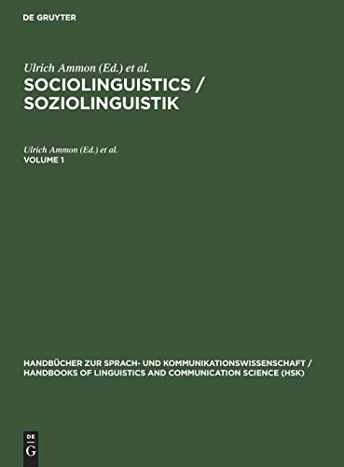Sociolinguistics / Soziolinguistik. Volume 1