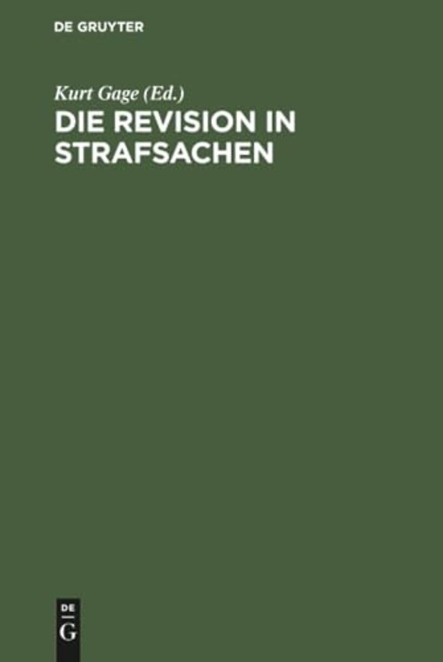 Die Revision in Strafsachen