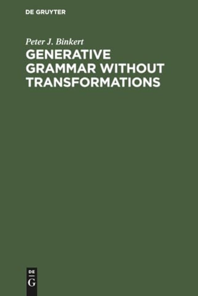 Generative Grammar without Transformations