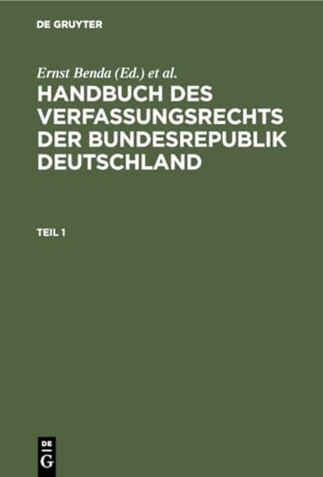 Handbuch des Verfassungsrechts der Bundesrepublik Deutschland