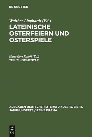 Kommentar – Aus dem Nachlaβ von Walther Lippardt hrsg.