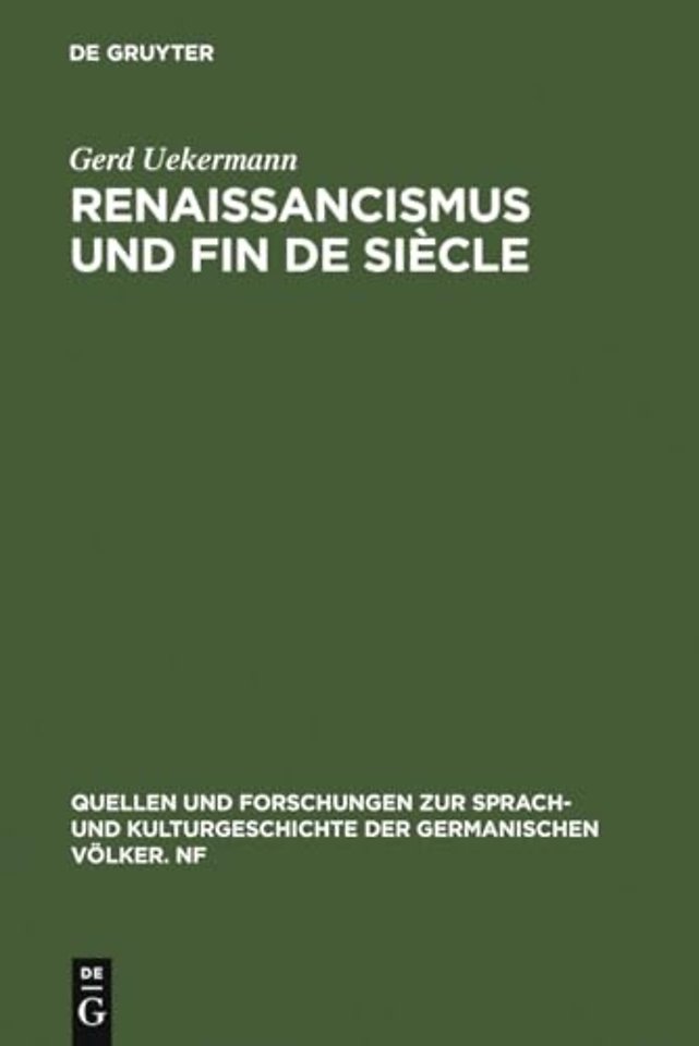 Renaissancismus und Fin de siècle – Die italienische Renaissance in der deutschen Dramatik der letzten Jahrhundertwende