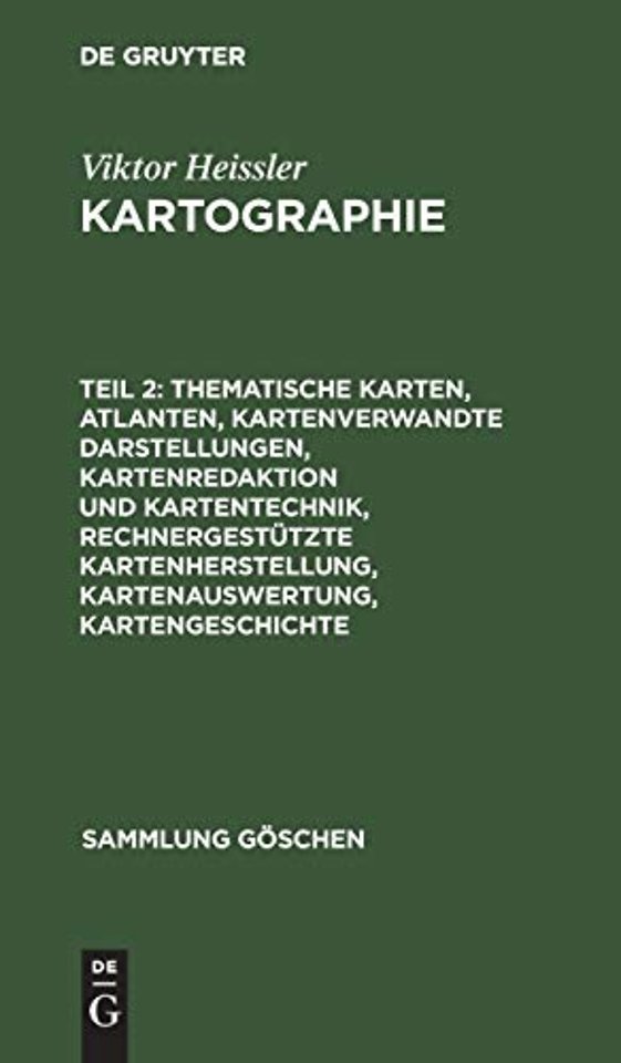 Thematische Karten, Atlanten, kartenverwandte Darstellungen, Kartenredaktion und Kartentechnik, rechnergestützte Kartenherstellung, Kartenauswertu