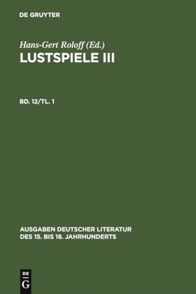 Lustspiele III. Erster Teil