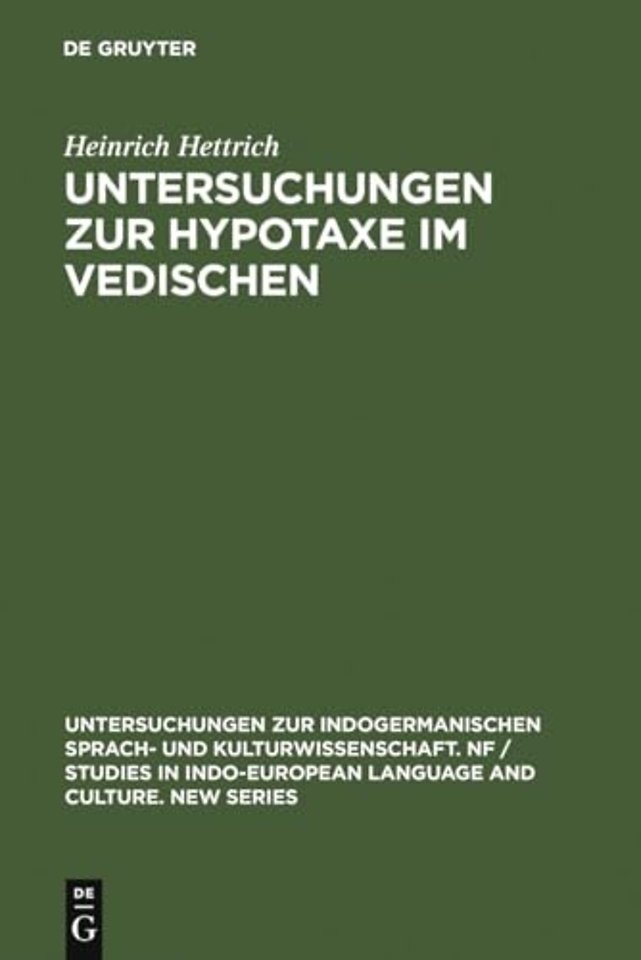 Untersuchungen zur Hypotaxe im Vedischen