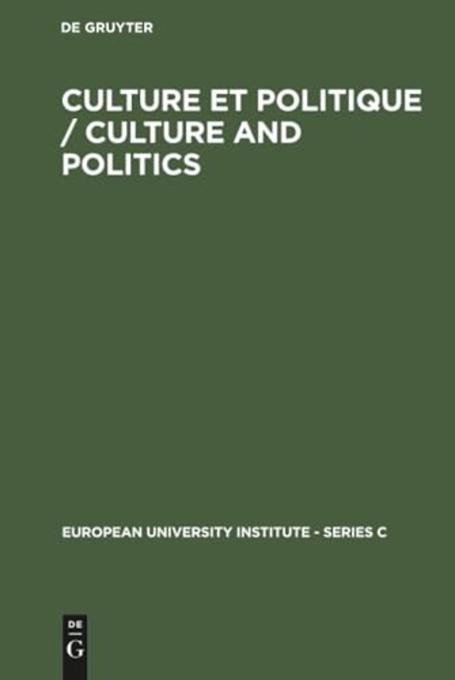 Culture et Politique / Culture and Politics