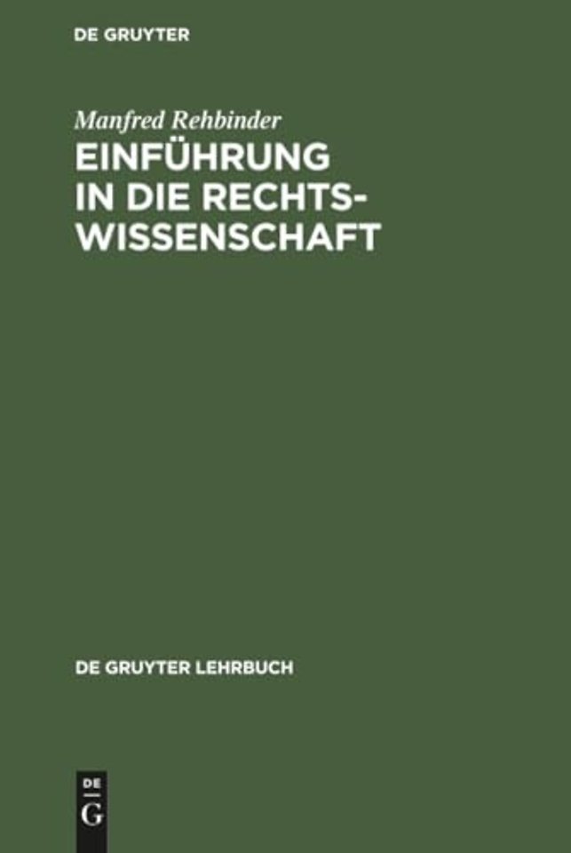 Einfuhrung in die Rechtswissenschaft