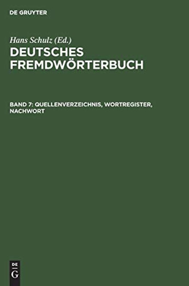 Quellenverzeichnis, Wortregister, Nachwort
