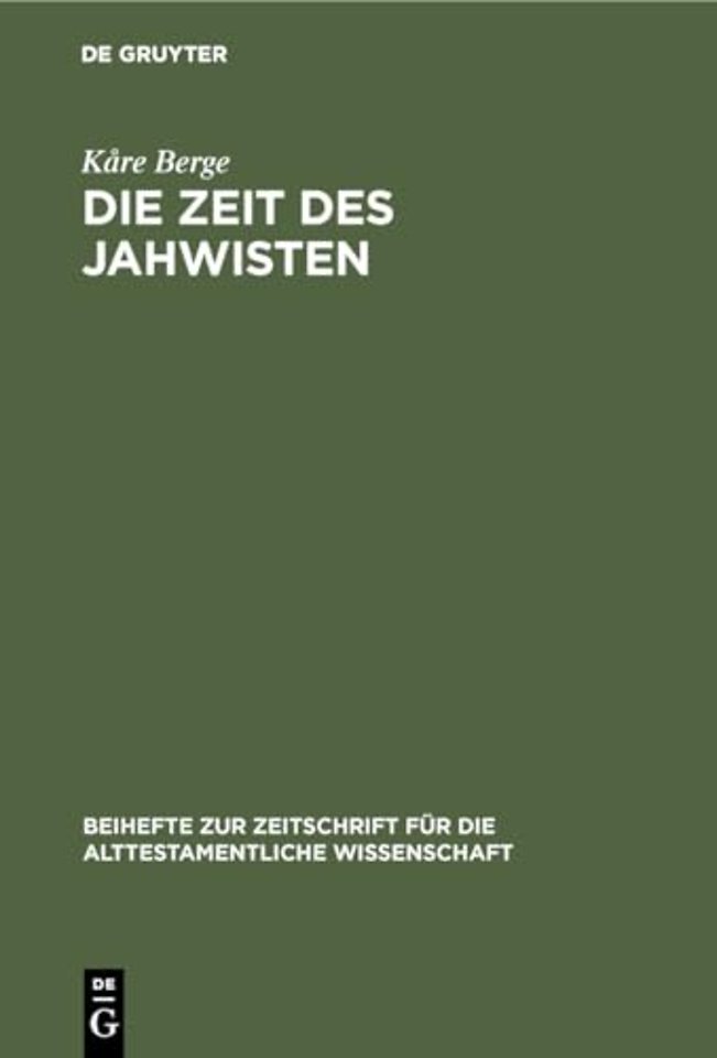 Die Zeit Des Jahwisten