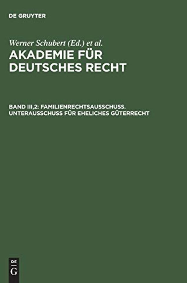 Familienrechtsausschuβ. Unterausschuβ für eheliches Güterrecht