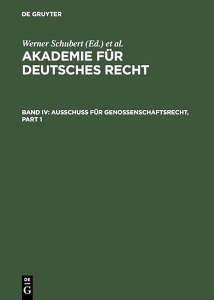 Ausschu fur Genossenschaftsrecht