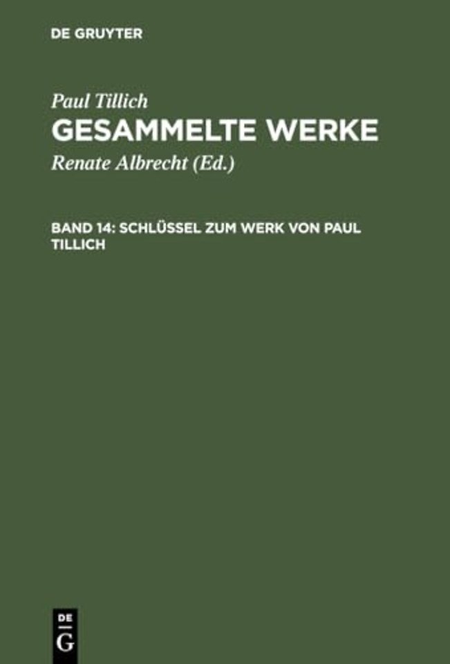 Schlussel Zum Werk Von Paul Tillich